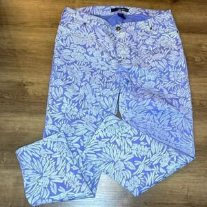 Pretty Denim 24/7 Women’s 14W Lavender Floral Print Cropped Pants